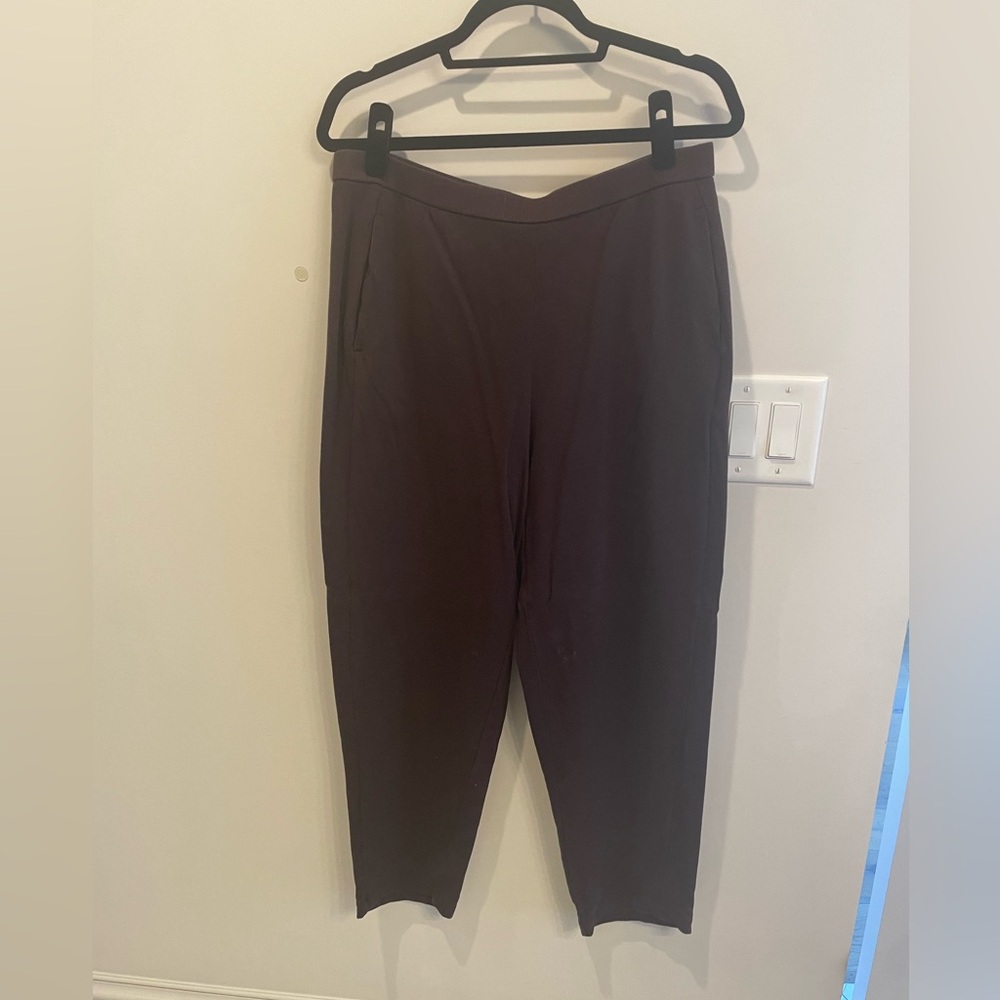 Eileen Fisher super soft relaxed fit pants, purplish brown, size large